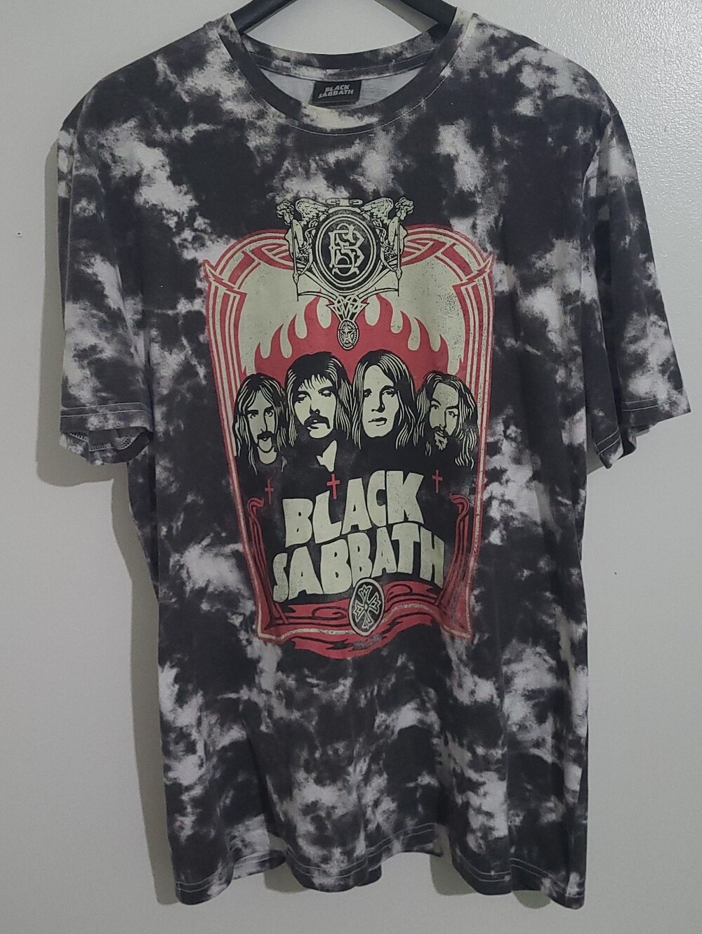 Black Sabbath Cloud Wash Tie Dye Band T Shirt Size L Unisex